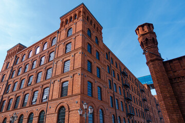 Łódź miasto manufaktura ceglany budynek zabytek © Dariusz