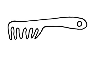 Hand drawn grooming tools. Vector illustration of hairdresser accessories. Barber shop, pet service. Combs isolated on white background.