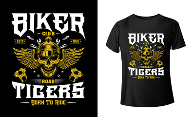 Exclusive Skull biker t  shirt design