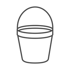 gardening, metallic bucket tool line icon style