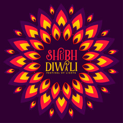 shubh diwali festival decorative greeting background design