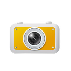 Camera icon in the yellow plastic case.