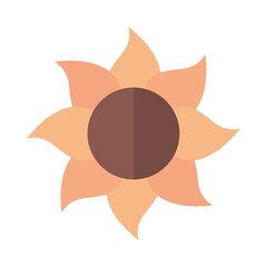sunflower flower agriculture farming flat icon style