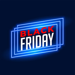 black friday blue neon sale background design