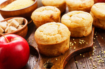 Naklejka na ściany i meble Millet muffins with apple