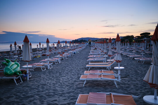 Beach view in Castiglione della Pescaia. Beautiful area in Tuscany, Italy.