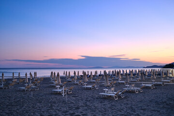 Naklejka na ściany i meble Beach view in Castiglione della Pescaia. Beautiful area in Tuscany, Italy.