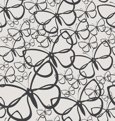 Seamless pattern with decorative butterflies. Vector illustration for print or textile.