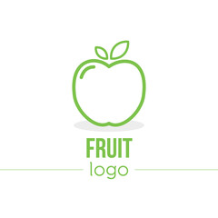 Apple icon. Fruit logotype. Vector illustration, flat and minimal style.