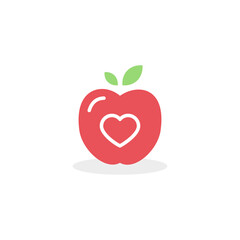 Apple icon. Fresh fruit. Vector illustration, flat and minimal style.