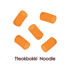 Tteokbokki Noodle vector, korean food. Spicy rice cake.