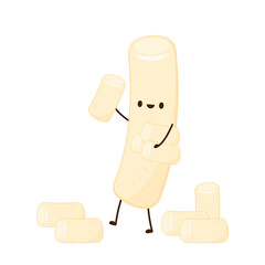 Tteokbokki noodle vector. Tteokbokki character design. Spicy rice cake.