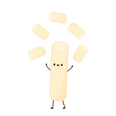 Tteokbokki noodle vector. Tteokbokki character design. Spicy rice cake.