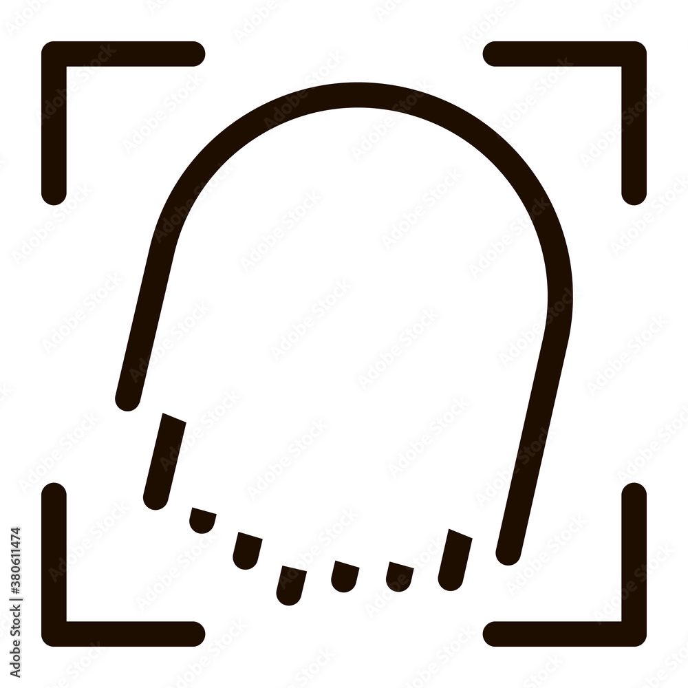 Poster fingerprint dactylogram scanner vector sign icon . artificial intelligence biometric function system