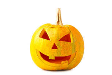 Halloween Pumpkin. Scary Jack isolated on white background