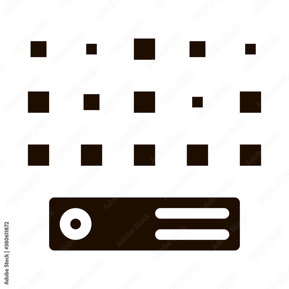 Poster networking artificial big data center glyph icon sign . artificial intelligence computer safe inform