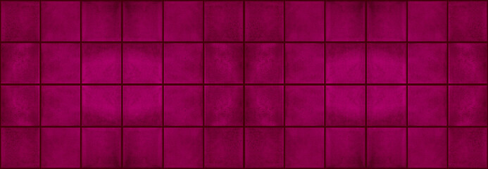 Seamless dark grunge pink magenta square mosaic concrete cement stone wall tiles pattern texture...