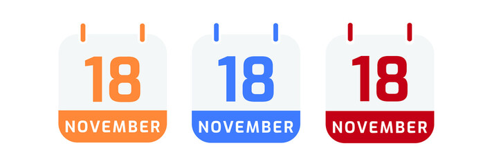 18 november calendar vector design