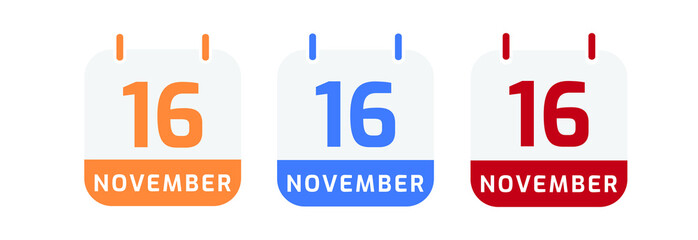 16 november calendar vector design