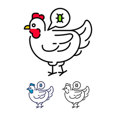 chicken icon illustration. concept logo