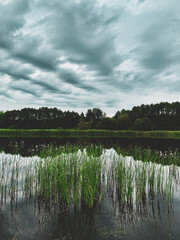 landscape with lake and clouds