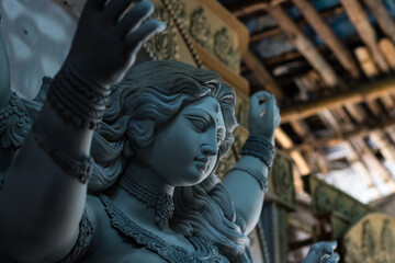 Making of goddess Durga idol. These idols are made for Durga puja, the biggest festival of West Bengal.