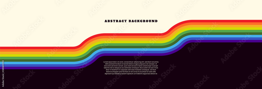Poster simple abstract background with spectrum design in retro style. vector illustration.