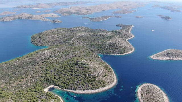 Telascica Nature Park and Kornati National Park in Croatia seen from the air