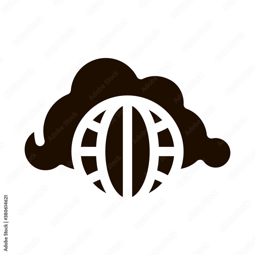 Aufkleber global internet cloud networking vector sign icon . artificial intelligence online networking safe p
