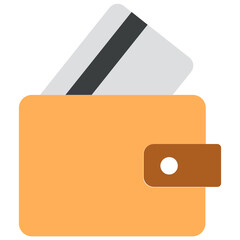 
Wallet icon in flat style, billfold wallet 
