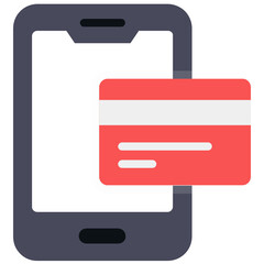 
Bank card with mobile phone denoting concept of mobile payment 
