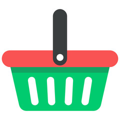 
A vector of grocery basket in flat style 
