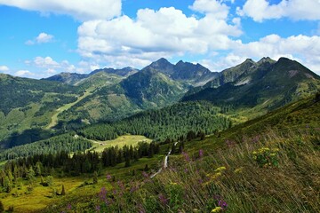 Fototapeta na wymiar Austrian Alps-view from Planai