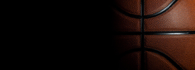 Closeup detail of basketball ball texture background - Powered by Adobe