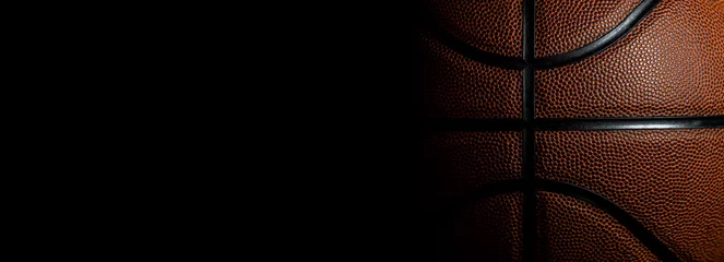 Gordijnen Closeup detail of basketball ball texture background © Augustas Cetkauskas