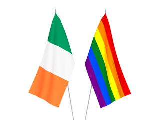 Ireland and Rainbow gay pride flags