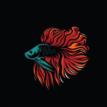 recommend clip art: Betta fish logo design icon silhouette