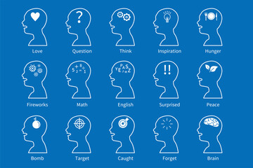 Leinwandbilder 頭脳 脳 心理 アイコン 心理学 頭 Ai It 知識 知恵 機械 素材 イラスト ベクター Eps Abbildung Sozyer