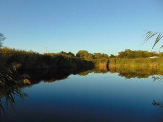 sunset over the lake