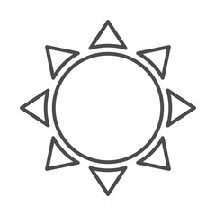 sun summer weather sky line icon style
