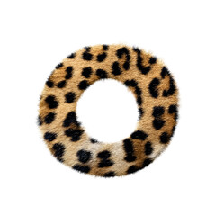 "O" uppercase letter on white leopard fur texture © thechoperpilot