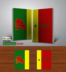 Notebook Design Mockup - 3D Book Template - National Country Map and Flag - Ready to Print Magazine Cover - Vector