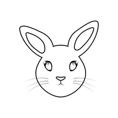 Rabbit face icon. Vector illustration.