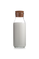 vintage milk bottle on white background