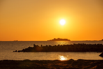 Fototapeta premium 軍艦島 長崎の世界遺産