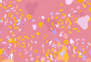 Light Pink, Yellow vector background with abstract shapes.