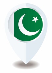 Flag of Pakistan, location icon For Multipurpose, Islamic Republic of Pakistan