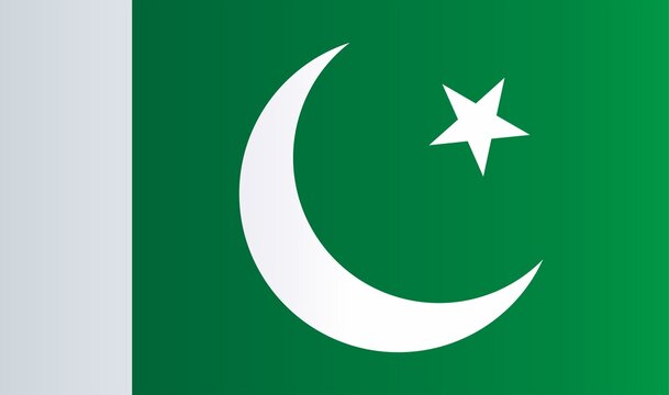 Flag of Pakistan, Islamic Republic of Pakistan. Bright, colorful vector illustration.