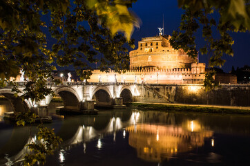 St Angelo Castle in Rome and Tevere river