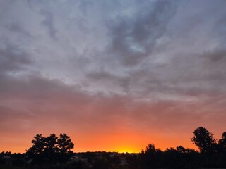 sunset in the mountains